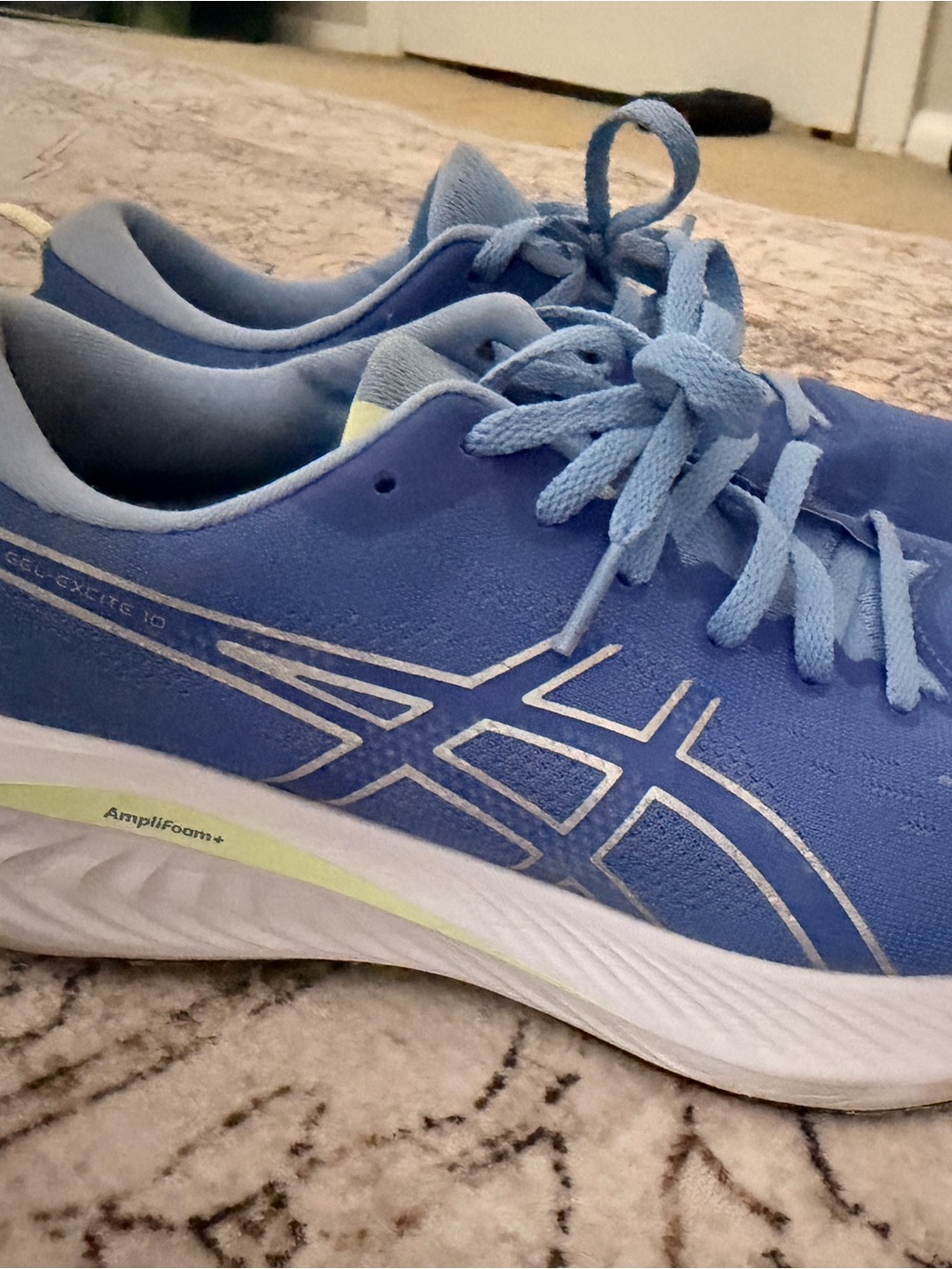 ASICS Women's Light Blue Lace-Up Running Shoes with Silver Logo